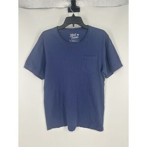 Flint And Tinder Navy Blue‎ Pocket Short Sleeve Tee T Shirt Solid Basic Medium